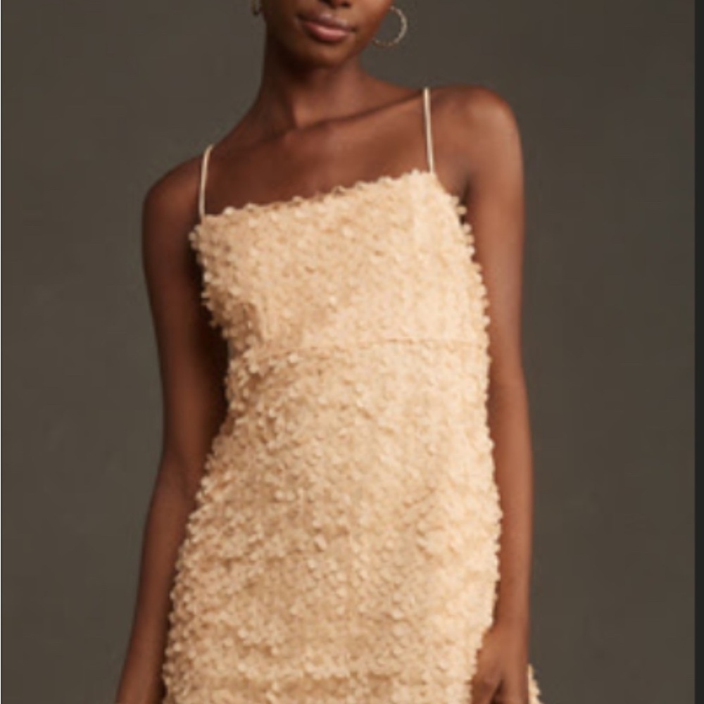 Anthropologie Cream Textured Dress